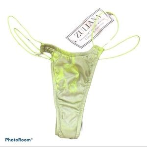 Zuliana metallic dragon green print thong new with tags